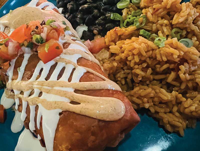 Chimichanga with Rice & Black Beans